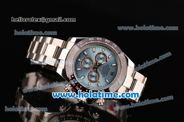 Rolex Daytona II Asia 3836 Automatic Full Steel with Blue Dial and Stick Markers - Click Image to Close
